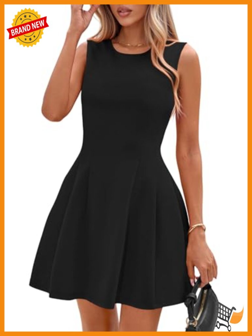 Women's A Line Fit & Flare Sleeveless Mini Cocktail Dress